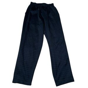 Vintage Orbit Sport Pull On Pant Navy Blue Green Checkered 10